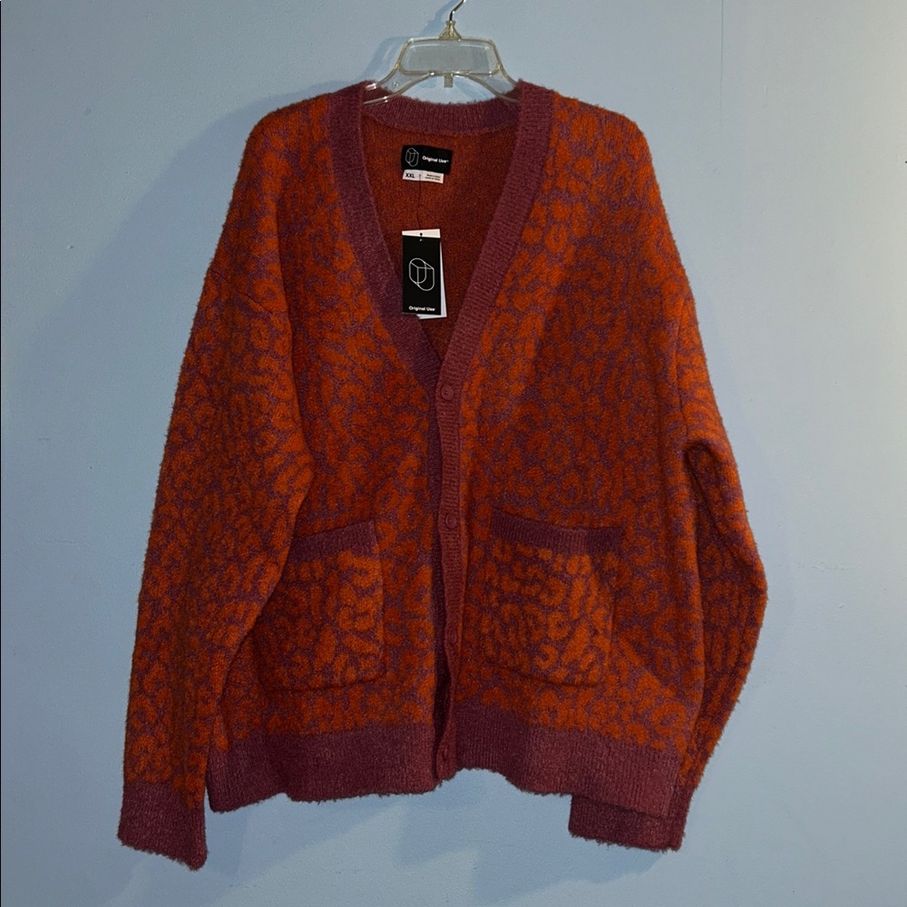 NWT Men's Pink and Orange Sweater by original use size xxl - Picture 2 of 7